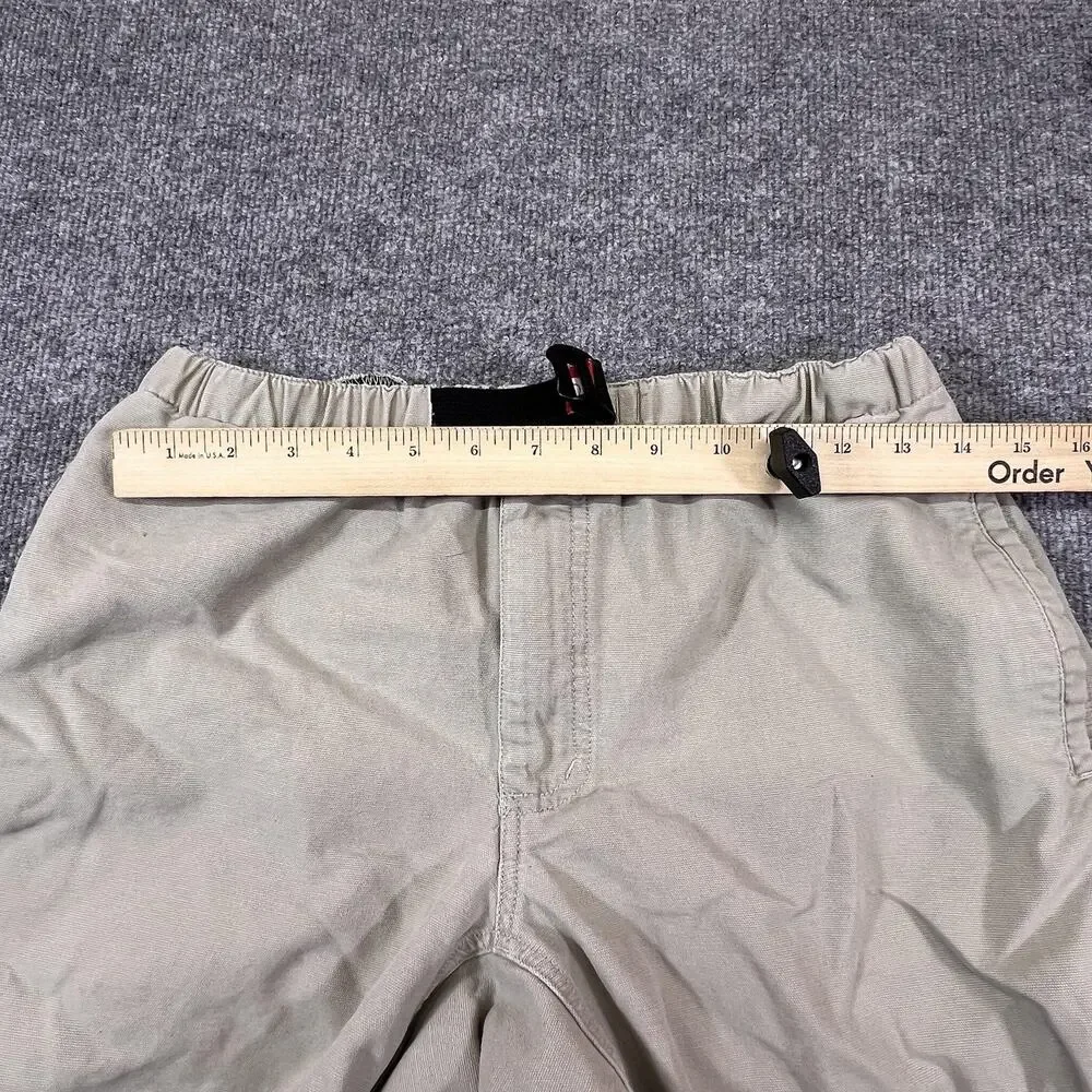The North Face Shorts Men Small Beige Chino Cotton Elastic Waist Belted 8 Inseam